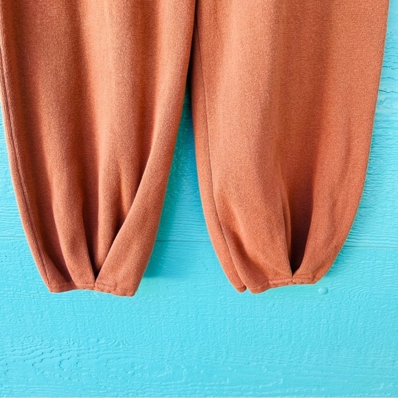 RIBBED SWEATER LAGENLOOK BARREL PANTS WITH POCKETS SIZE XL RUST - Picture 4 of 5